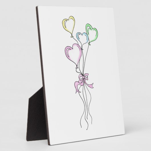 Pastel Colors Heart Balloons Fotoplaat (Zijkant)