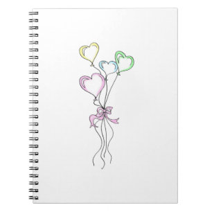 Pastel Colors Heart Balloons Notitieboek