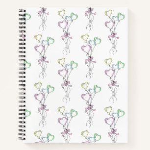 Pastel Colors Heart Balloons Notitieboek