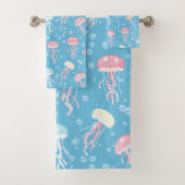Pastel colors jellyfish pattern bad handdoek (Insitu)