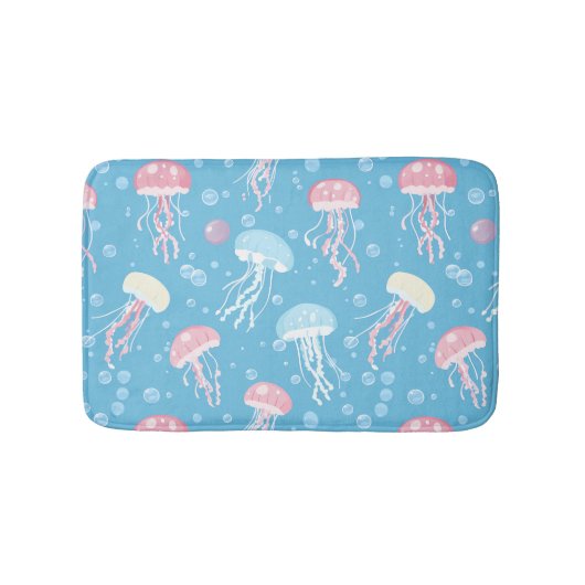 Pastel colors jellyfish pattern badmat (Voorkant)