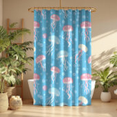 Pastel colors jellyfish pattern douchegordijn