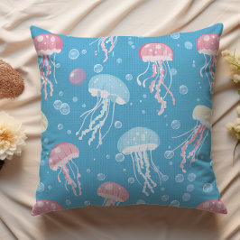 Pastel colors jellyfish pattern kussen