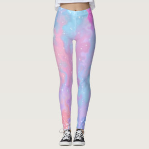Pastel Colors Kawaii Sparkles Pink Blue Paars Leggings