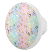 Pastel Colors Leopard Skin Bandana Keramische Knop (Rechts)