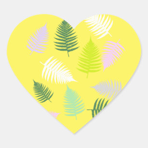 Pastel Colors Lucky Fern Hart Sticker