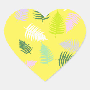 Pastel Colors Lucky Fern Hart Sticker