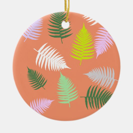 Pastel Colors Lucky Fern Keramisch Ornament (Voorkant)