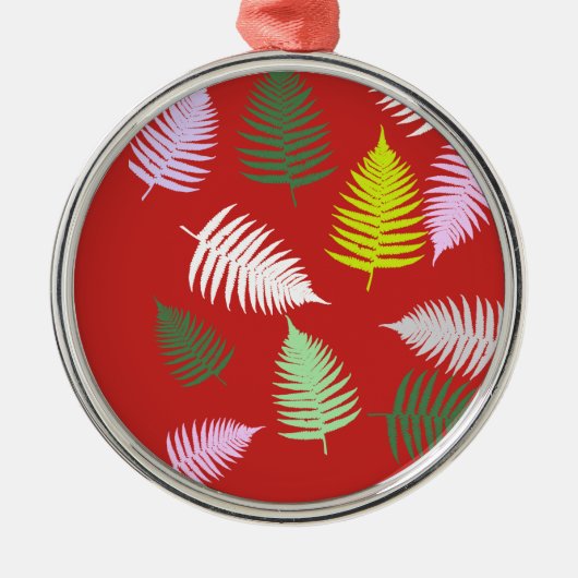 Pastel Colors Lucky Fern Metalen Ornament (Voorkant)
