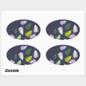 Pastel Colors Lucky Fern Ovale Sticker (Vel)