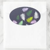 Pastel Colors Lucky Fern Ovale Sticker (Tas)