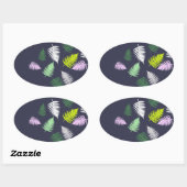 Pastel Colors Lucky Fern Ovale Sticker (Vel)