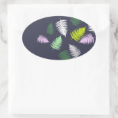 Pastel Colors Lucky Fern Ovale Sticker (Tas)