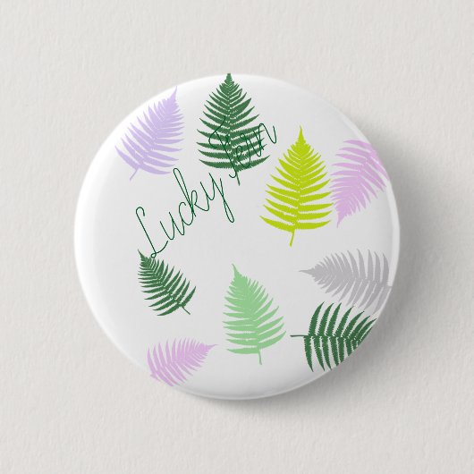 Pastel Colors Lucky Fern Ronde Button 5,7 Cm (Voorkant)