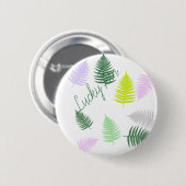 Pastel Colors Lucky Fern Ronde Button 5,7 Cm (Voorkant /achterkant)
