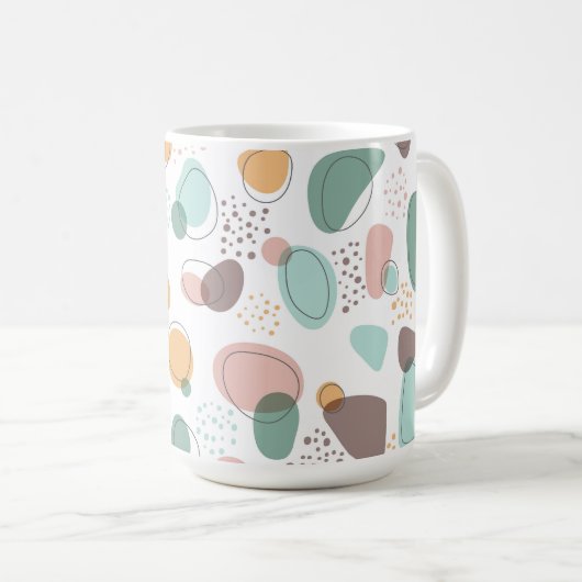 Pastel Colors Organic Shapes Seamless Pattern Koffiemok (Voorkant rechts)