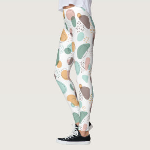 Pastel Colors Organic Shapes Seamless Pattern Leggings