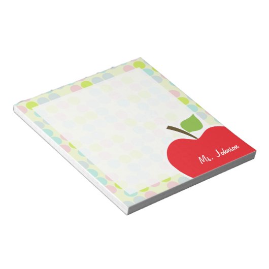Pastel Colors, Polka Dot; Apple Notitieblok (Schuin)