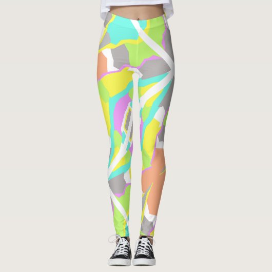 Pastel Colors Positieve Vibes Abstracte Leggings (Voorkant)