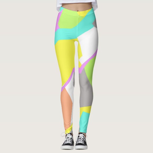 Pastel Colors Positieve Vibes Abstracte Leggings (Voorkant)