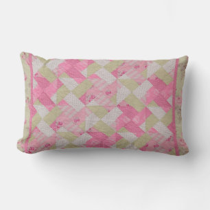 Pastel Colors Quilt Pattern Lumbar Pillow Kussen