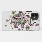 Pastel Colors Retro Flowers & Elephant Case-Mate iPhone Case (Achterkant (horizontaal))