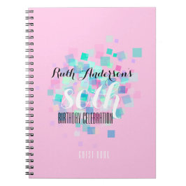 Pastel Colors Roze 80th Birthday Party Guest Book Notitieboek