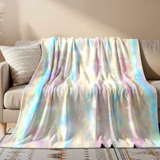 Pastel Colors Shimmering Iridescent Stripes Patter Fleece Deken