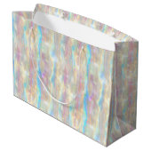 Pastel Colors Shimmering Iridescent Stripes Patter Groot Cadeauzakje (Achterkant Gekanteld)