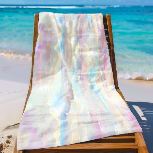 Pastel Colors Shimmering Iridescent Stripes Patter Strandlaken