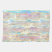 Pastel Colors Shimmering Iridescent Stripes Patter Theedoek (Horizontaal)