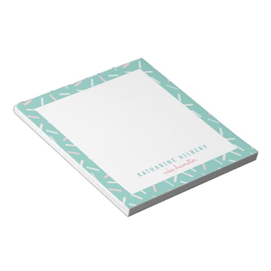 Pastel Colors Sprinkles Mint Green Notitieblok (Schuin)