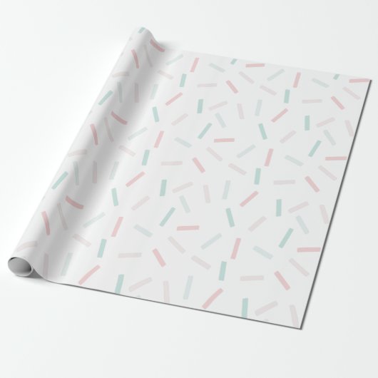 Pastel Colors Sprinkles White Cadeaupapier (Uitgerold)