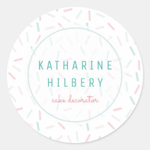 Pastel Colors Sprinkles White Ronde Sticker