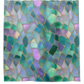 Pastel colors stained glass mosaic pattern douchegordijn (Voorkant)