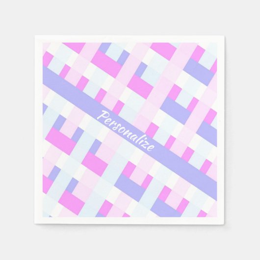 Pastel Colors Summer Stripes personaliseren Servet (Voorkant)