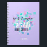 Pastel Colors V 75th Birthday Party Guest Book Notitieboek<br><div class="desc">Customizable 75th Birthday Celebration Guest Book with small squares in pastel covu. Background color (violet) is customizable and lettering too.</div>