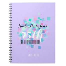 Pastel Colors V 75th Birthday Party Guest Book Notitieboek