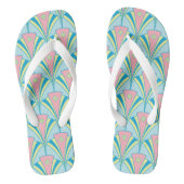 Pastel Colour Art Deco Patroon Teenslippers (Voetbed)