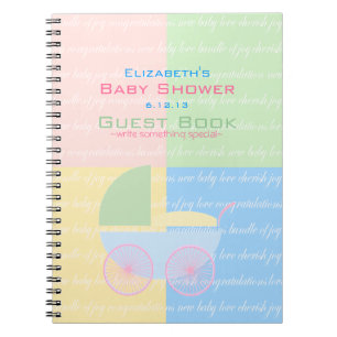 Pastel Colour Baby shower Guest Book- Notitieboek