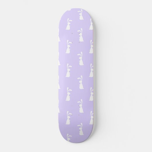Pastel Colour Bunny Pattern Blue Background Pet Persoonlijk Skateboard (Voorkant)