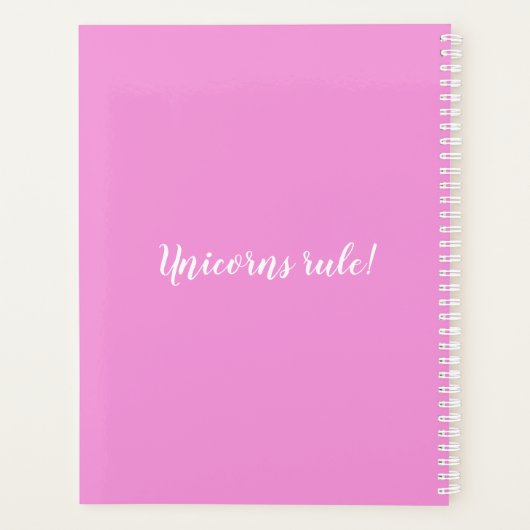 Pastel Colour Unicorn Universe Spiral Planner (Achterkant)