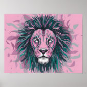Pastel-Coloured Lion Abstract behang Poster (Voorkant)
