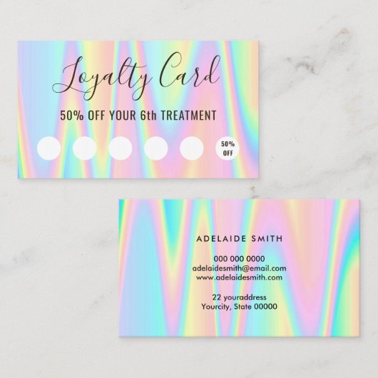 Pastel Colours Loyalty Card Visitekaartje (Voorkant / Achterkant)