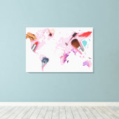 Pastel Comestics-Wereldkaart Canvas Afdruk (Insitu (Houten vloer))