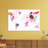 Pastel Comestics-Wereldkaart Canvas Afdruk (Insitu (Woonkamer))