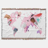 Pastel Comestics-Wereldkaart Deken (Voorkant)