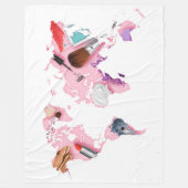 Pastel Comestics-Wereldkaart Fleece Deken (Voorkant)