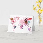 Pastel Comestics-Wereldkaart Kaart (Gele Bloem)