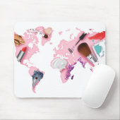 Pastel Comestics-Wereldkaart Muismat (Met muis)